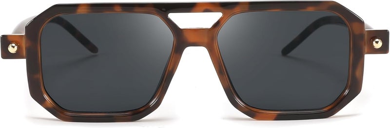 FEISEDY Vintage Square 70s Flat Aviator Sunglasses Women Men Classic Retro Stylish Frame UV400 Sunglasses B2622 - Image 3